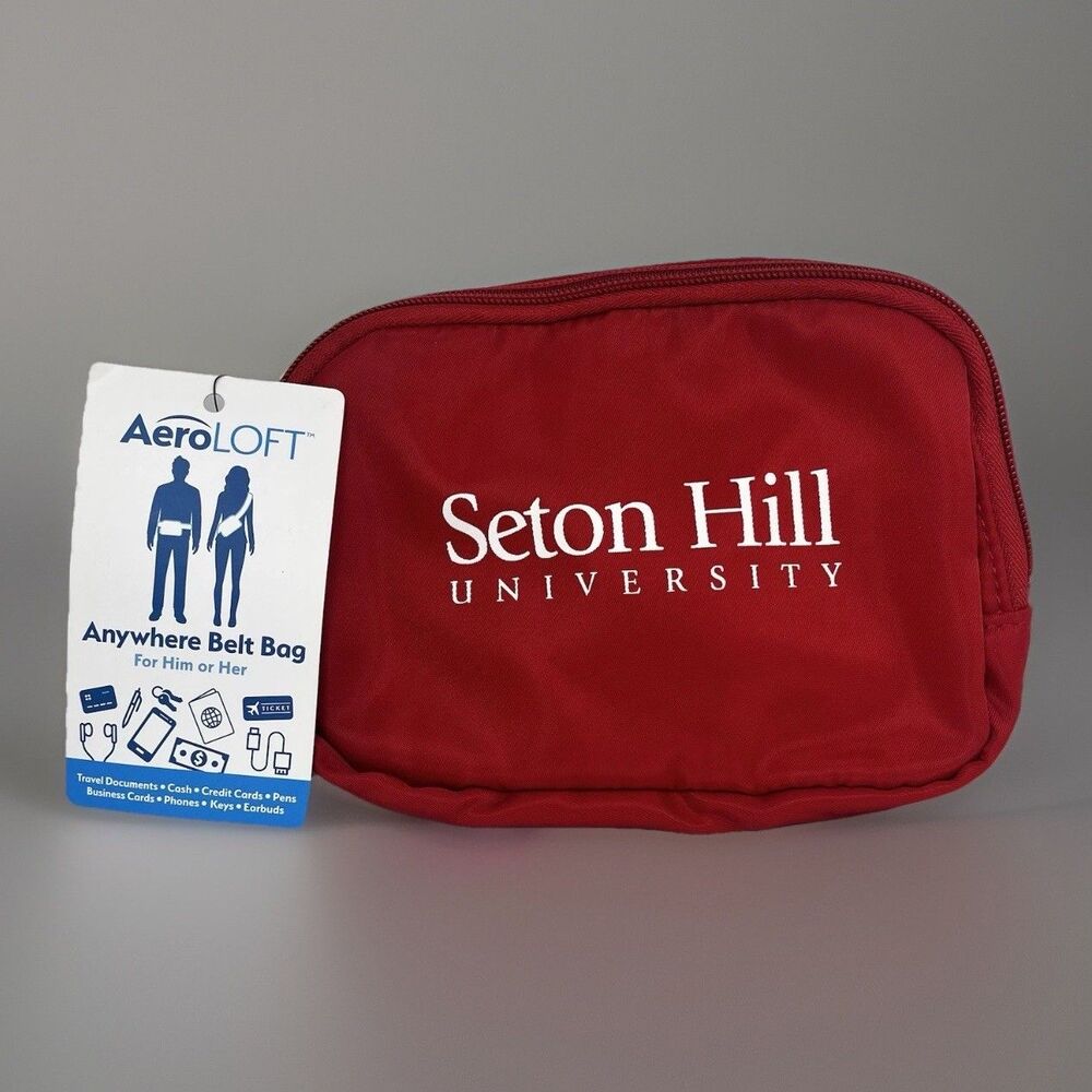 New Aero Loft Anywhere Belt Bag Him/Her Fanny Pack "Seton Hill" Logo Red White
